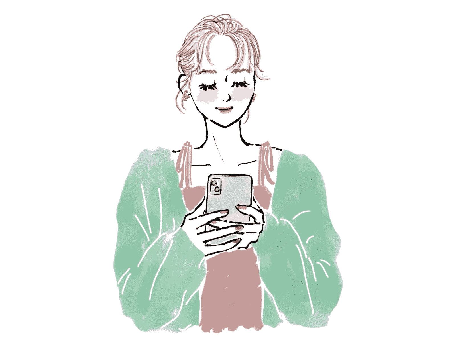 スマホを操作する女性
